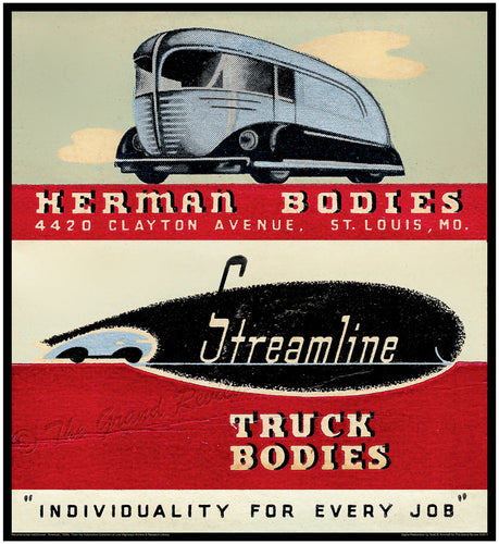 Antique Truck Print - Herman Streamline Truck Bodies