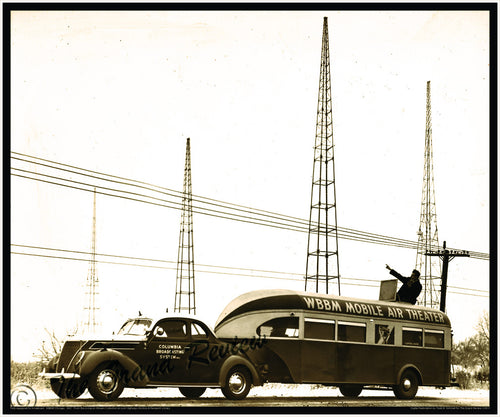 Vintage Trailer Print - 1937 Curtiss Aerocar Style - Amazing Broadcast Studio On Wheels - CBS Affiliate WBBM Chicago