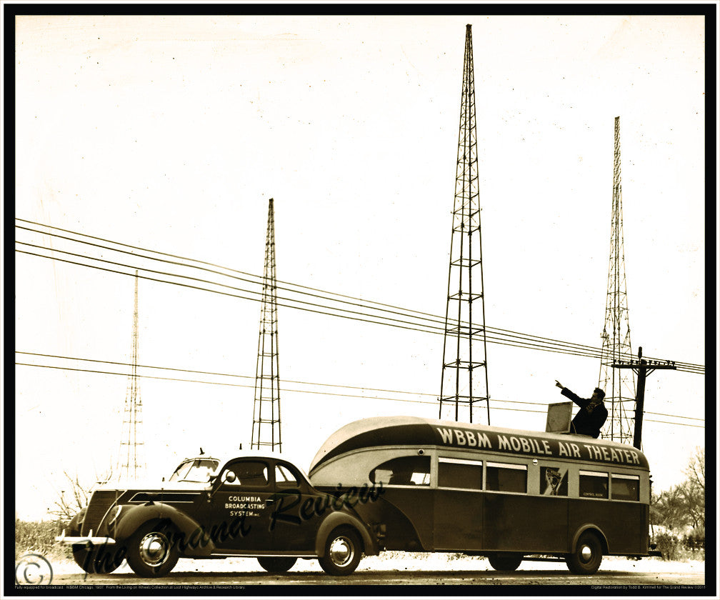 Vintage Trailer Print - 1937 Curtiss Aerocar Style - Amazing Broadcast Studio On Wheels - CBS Affiliate WBBM Chicago