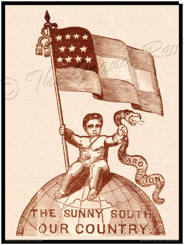 Civil War print - Baby Secesh and the real Confederate flag